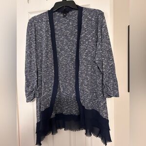 Navy blue open 3/4 sleeved sweater - size large